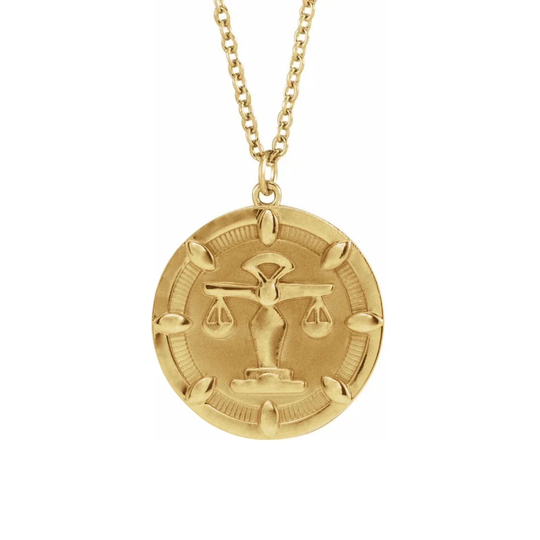 Scales of Justice Necklace 14KY 14KR 14KW 14KT 14K Solid Etsy