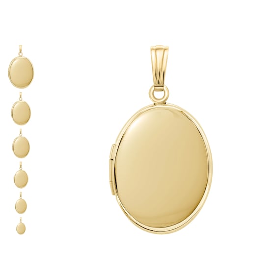 Buy 14K Gold Large Oval Tag Embossed Necklace