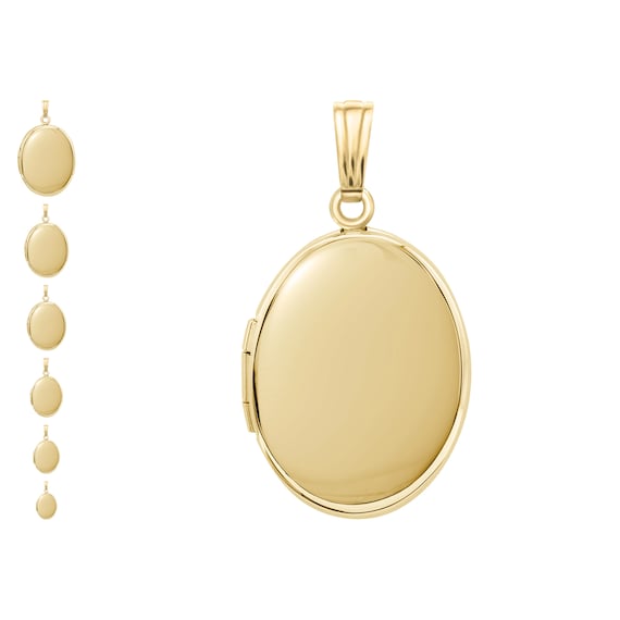 14K Gold Oval Locket 14K Solid Gold Real Yellow Pendant Picture Photo Polished Classic Engravable Engraved Etsy Canada