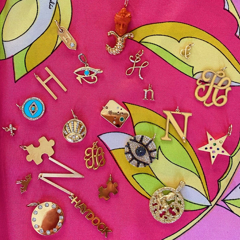Rainbow Star Pendant 14KY 14KW 14KT 14K Solid Gold Yellow White Gemstone Mutlicolor Rainbow Ombre Ombr\u00e9 Sapphire Ruby Charm Necklace