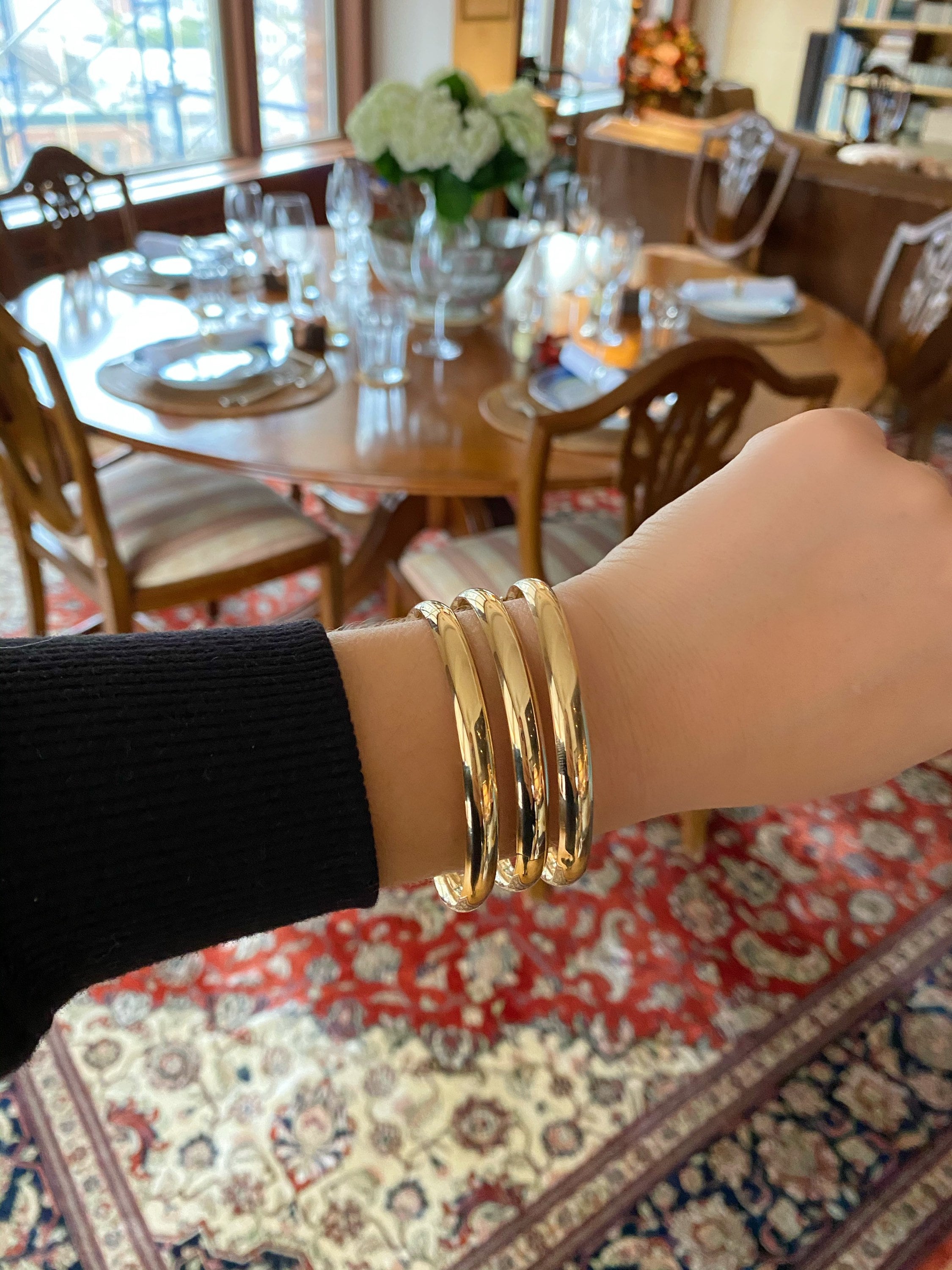 14K Gold Hinged Bangle Bracelet