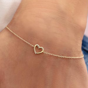 14k Rose Gold Adjustable Heart Bracelet