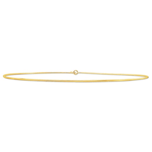 14K Gold Wire Choker - 14K Solid Gold Real Yellow White Necklace Collar 14" 15" 16" Sleek Simple Gift