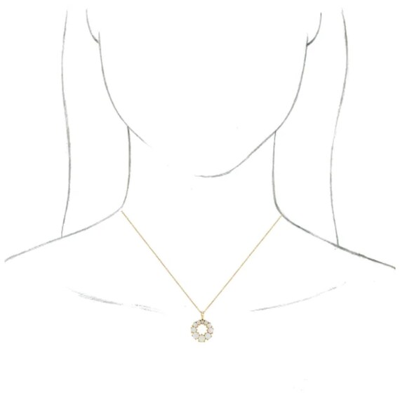 14K White or Yellow Gold Natural Pink Spinel & Opal Halo Charm Pendant 14K White or Yellow Gold Natural Pink Spinel & Opal Halo Charm Pendant