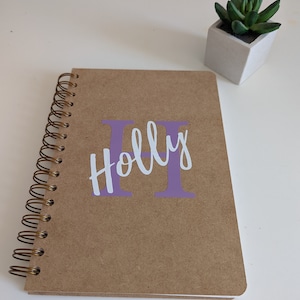 Personalised Art Sketchbook Wiro-Bound Board Backed A5 or A4 With Initial and Name Print Birthday Back To School Gift Artist Art image 7