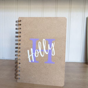 Personalised Art Sketchbook Wiro-Bound Board Backed A5 or A4 With Initial and Name Print Birthday Back To School Gift Artist Art image 6