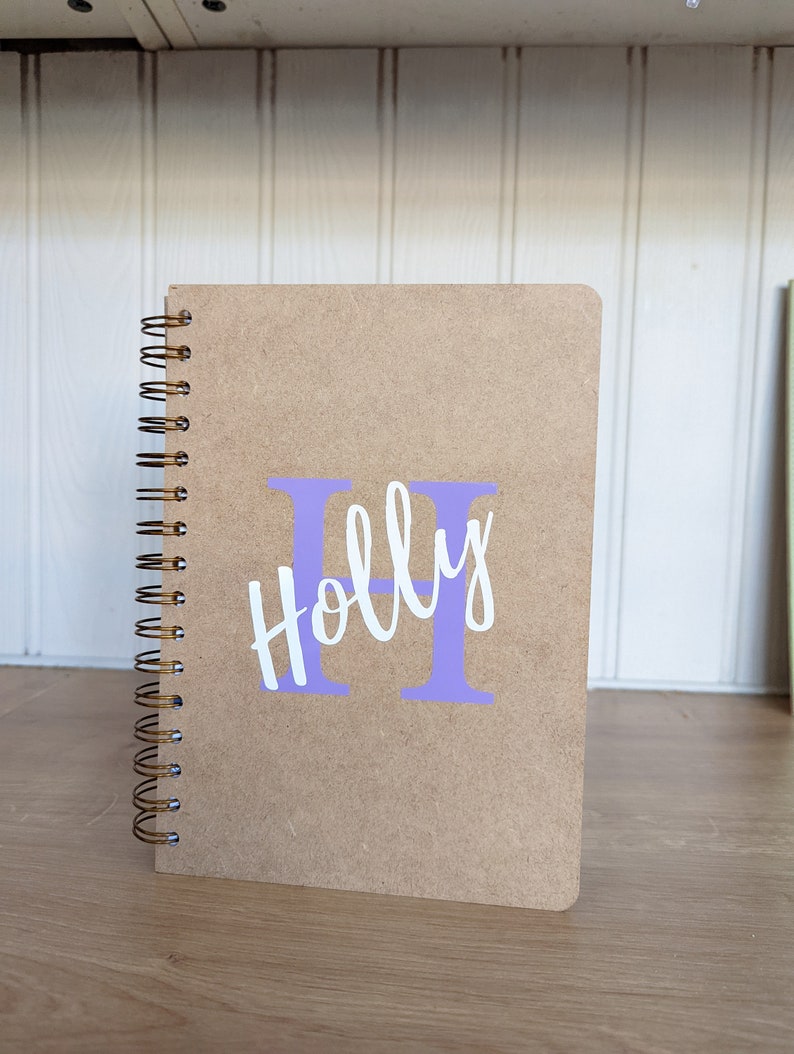 Personalised Art Sketchbook Wiro-Bound Board Backed A5 or A4 With Initial and Name Print Birthday Back To School Gift Artist Art image 6