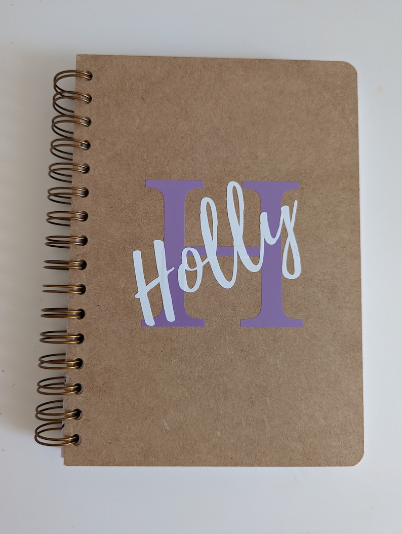 Personalised Art Sketchbook Wiro-Bound Board Backed A5 or A4 With Initial and Name Print Birthday Back To School Gift Artist Art image 5