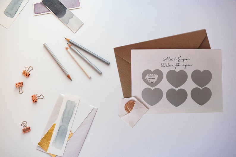 Personalised Date Night Scratch Cards Valentines Day Etsy UK
