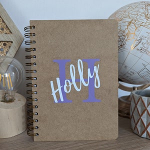 Personalised Art Sketchbook Wiro-Bound Board Backed A5 or A4 With Initial and Name Print Birthday Back To School Gift Artist Art image 3