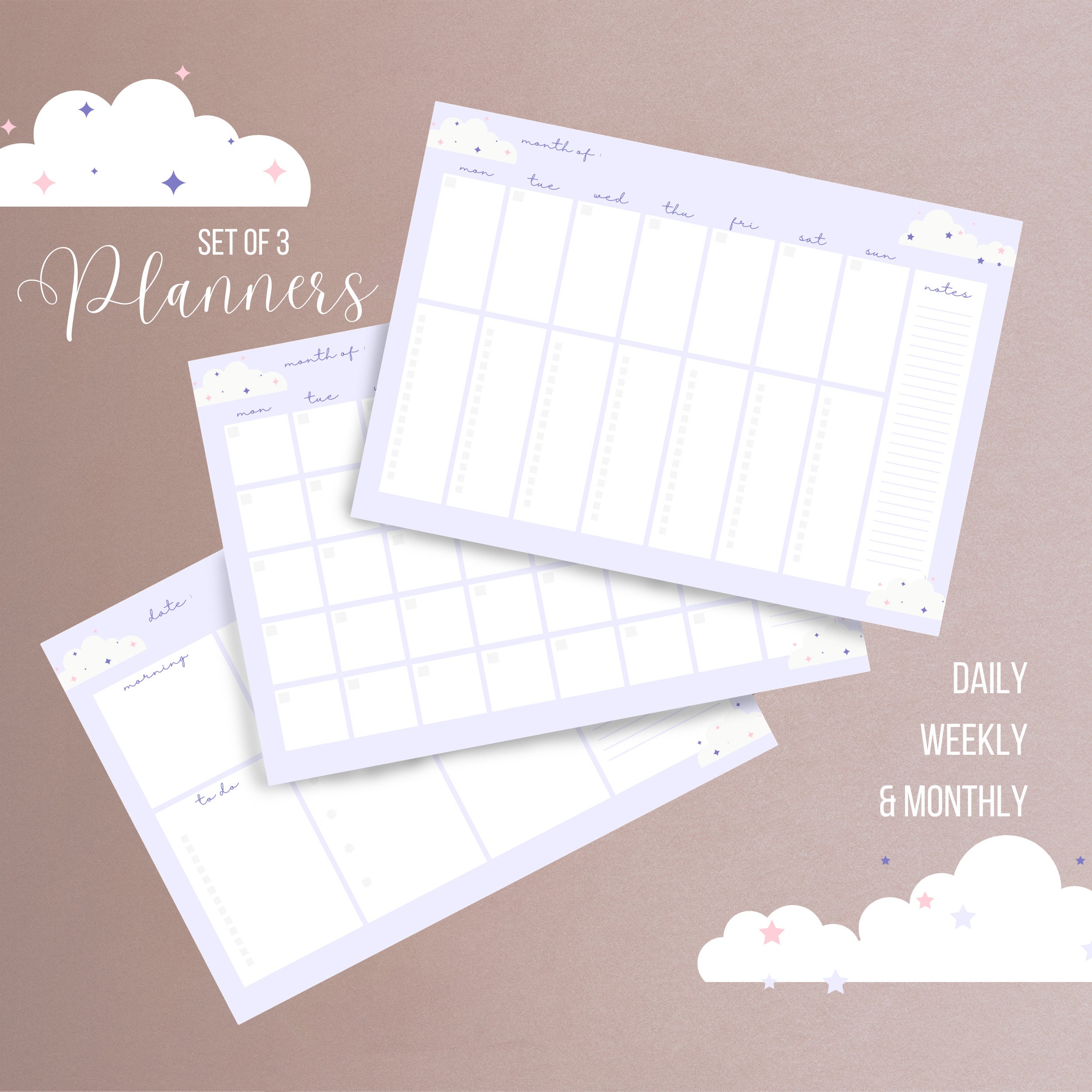 Instant Download Printable Planner Personal Calendar Daily Planner ...