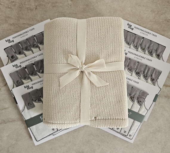Luxury CREAM Prayer Blanket Gift Set: Cotton Knit Lap Blanket with Message Tags