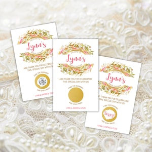 JEU DE DOUCHE Nuptiale, jeu à gratter, cartes à gratter, personnalisé, jeu de douche