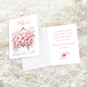 M'ALLEZ-VOUS me promener dans l'allée, maman, mère de la mariée, carte de vœux, carte de mariage, Give Me Away