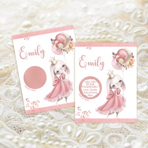 PROPOSITION de fille de fleur, seras-tu ma demoiselle d'honneur, fête de mariage, serez-vous ma demoiselle d'honneur junior, demoiselle d'honneur, carte à gratter,