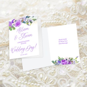 Carte de mariage personnalisée, carte de félicitations de mariage, félicitations, carte de jour de mariage floral