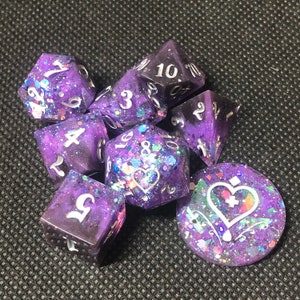 Jeu de dés de recherche d'âme - Dés polyédriques faits main pour D&D, D&D, TTRPGs, Dungeons and Dragons, RPG
