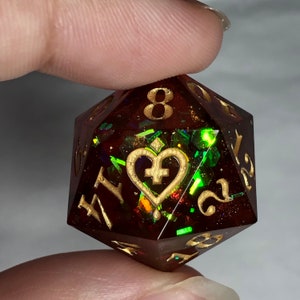 The Hanging Man (XII) single d20  - Handmade Polyhedral Dice For DnD, D&D, TTRPGs, Dungeons and Dragons, RPG