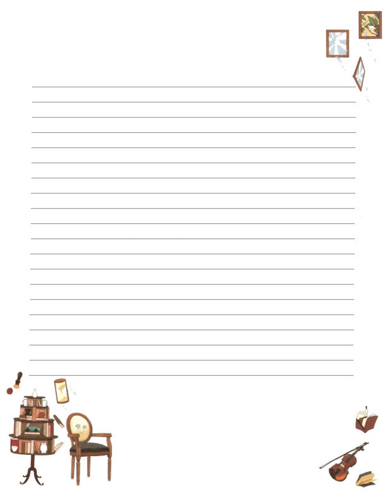 Printable Digital Writing Paper/ A4 8.5x11 / Lined and - Etsy