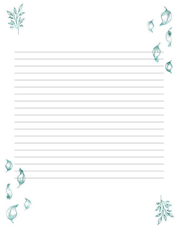 Printable Digital Writing Paper/ A4 8.5x11 / Lined and Etsy
