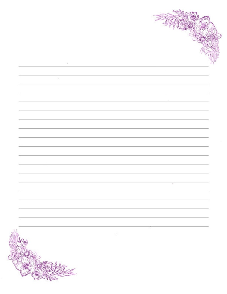 Printable Digital Writing Paper/ A4 8.5x11 / Lined and | Etsy