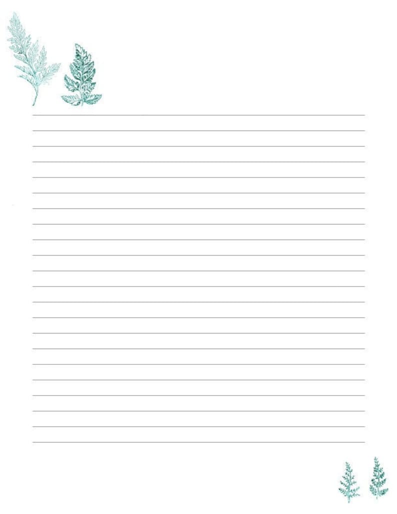 printable writing paper a4 85x11 lined and unlined etsy