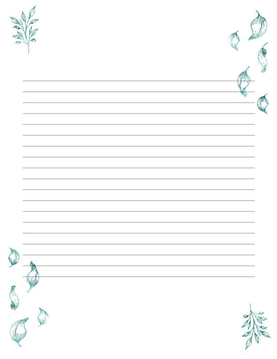 Buy Printable Digital Writing Paper/ A4 8.5x11 / Lined and Online in