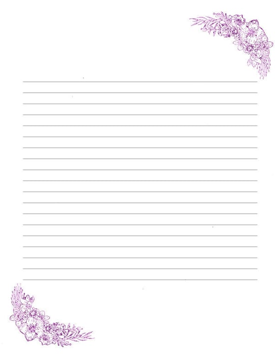Printable Digital Writing Paper/ A4 8.5x11 / Lined and Etsy