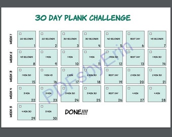digital stickers for personal and commercial use Woman clipart workout plank 30 days challenge png graphics