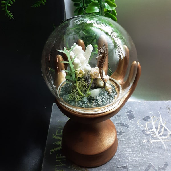 Glass sphere specimen terrarium diorama