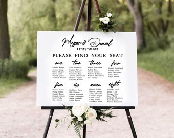 Seating Chart Wedding Decal for Wood, Mirror, or Acrylic Sign, Personalized Seating Chart, Rustic Wedding Ideas