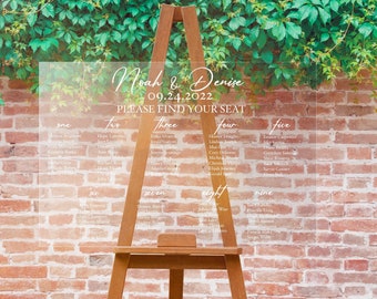 Seating Chart Wedding Decal for Acrylic, Mirror, or Wood Sign, Personalized Seating Chart, Rustic Wedding Ideas