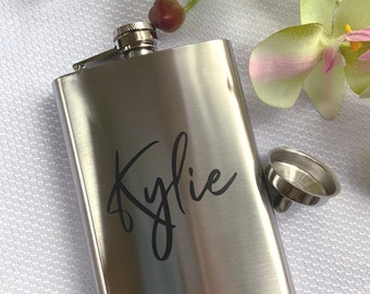 Bridesmaid Flask, Personalized Flask for Groomsmen Gifts Decal, Groomsmen Proposal