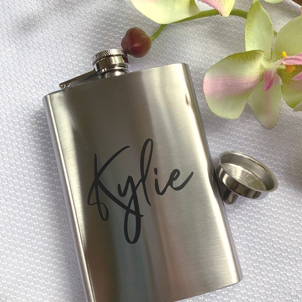 Bridesmaid Flask, Personalized Flask for Groomsmen Gifts Decal, Groomsmen Proposal