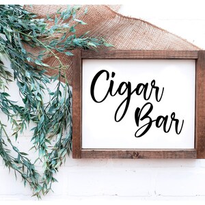 Cigar Bar Table Sign, Rustic Wedding Signs, Farmhouse Wedding Decor, Cigar Bar Sign Decal, Sign For Bar, Reception Sign