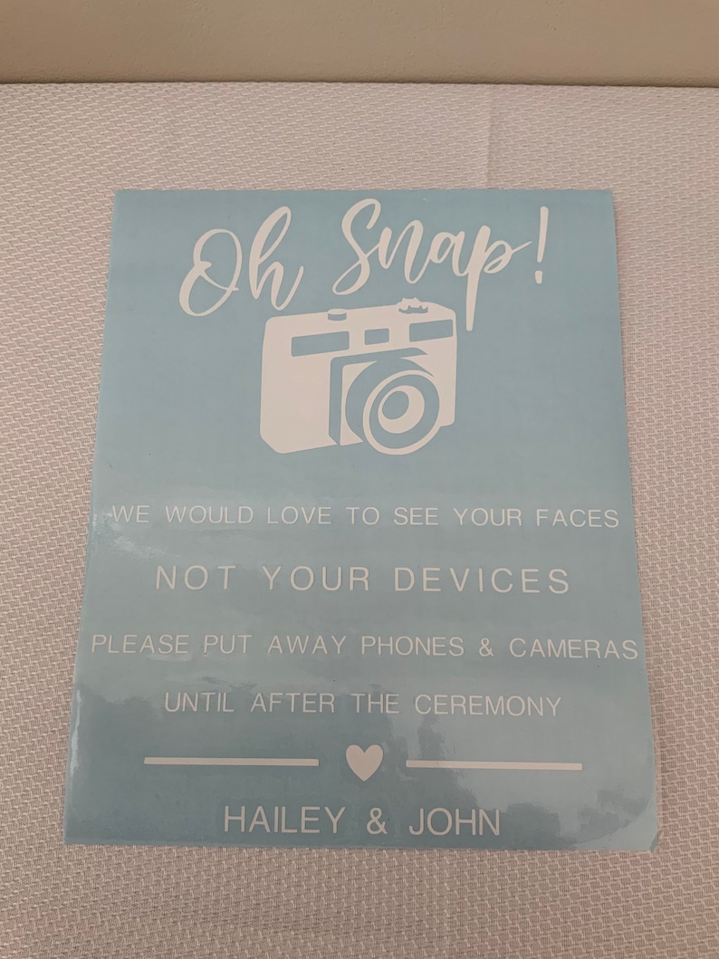 Turn Off Cell Phone Signage Wedding Sign Decals,Personalized Unplugged Ceremony Sign No Phone Wedding Sign No Camera Please Wedding Sign