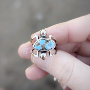Size 6 1/2 Golden Hills Turquoise Sterling Silver Boho Statement Ring