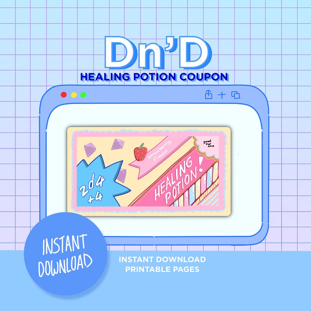 Healing Potion Coupons easy to Use, Just Print at Home. Etsy