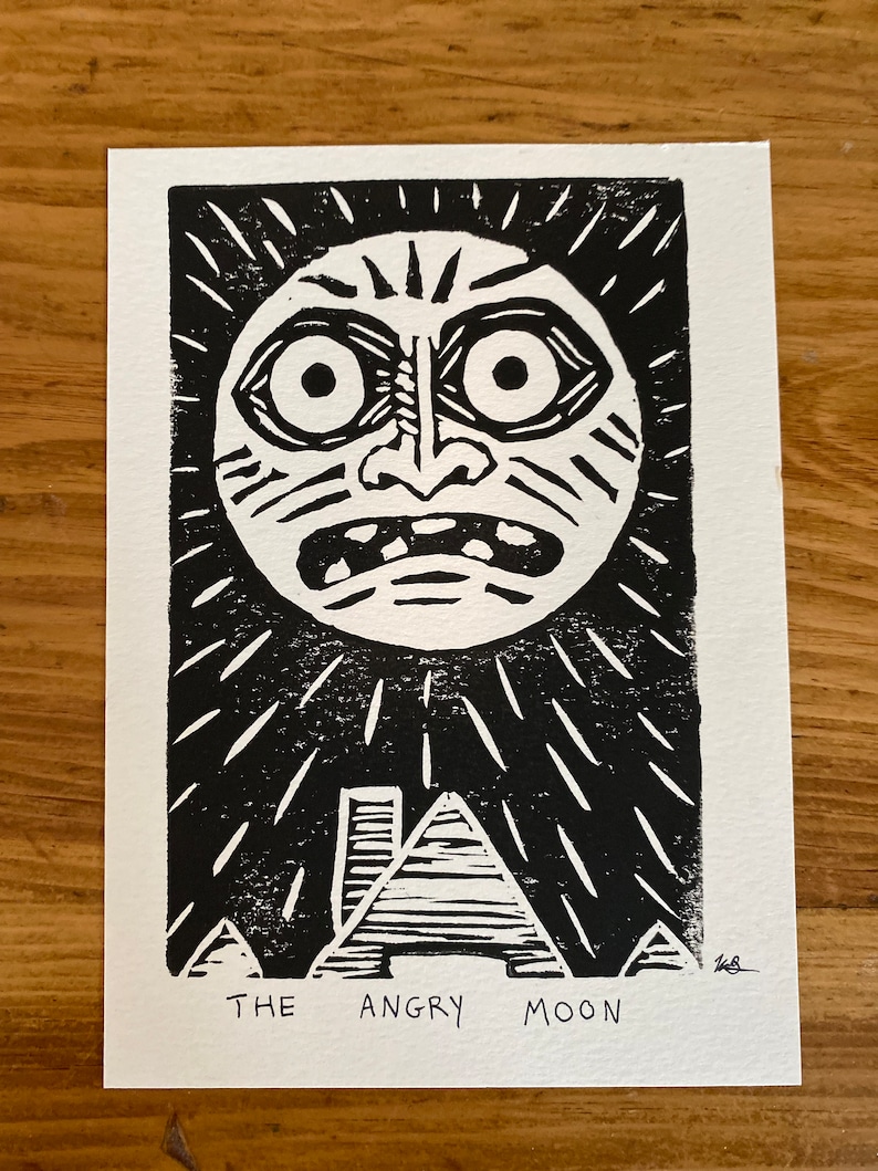The Angry Moon, Moon Art, Majora's Mask Inspired, Zelda Inspired, Moon ...