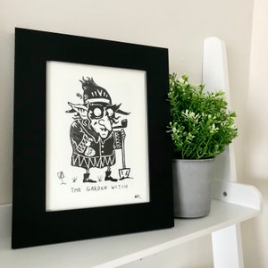 The Garden Witch, Garden Print, Witch Print, Witch Art, Garden Art, Occult Art, Occult Print, Print making