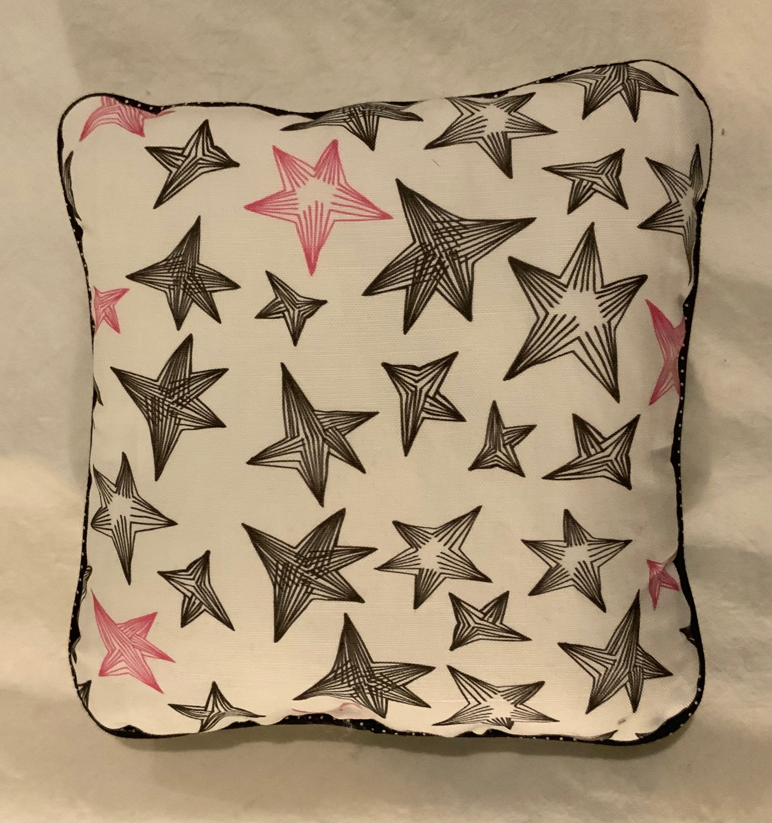 Coussin Zétoiles Noir et Rose