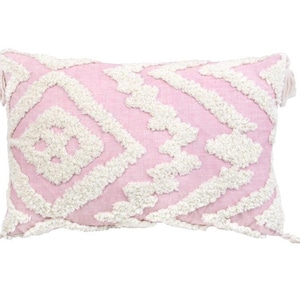 Pink Woven Tribal Decorative Pillow