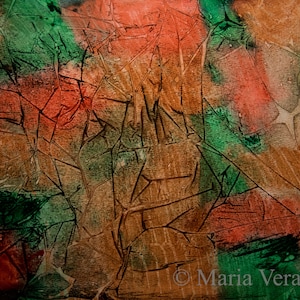 Imagen de acuarela naranja y verde