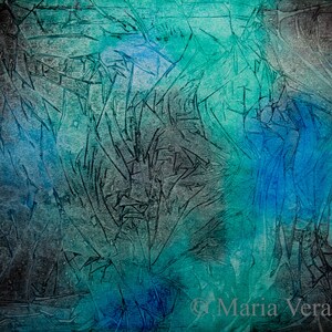 Blue, Green, And Black Watercolor Image