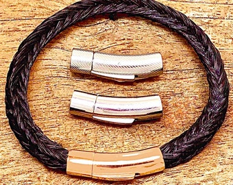 Custom Horse Hair Braid Bracelet, Pushlock Clasp