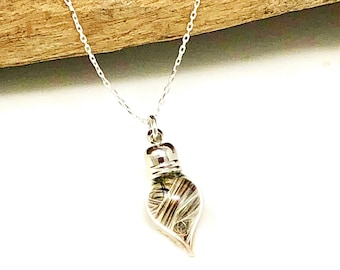 Custom Horsehair Necklace, Sterling Silver Tear Drop Pendant, Horse Memorial
