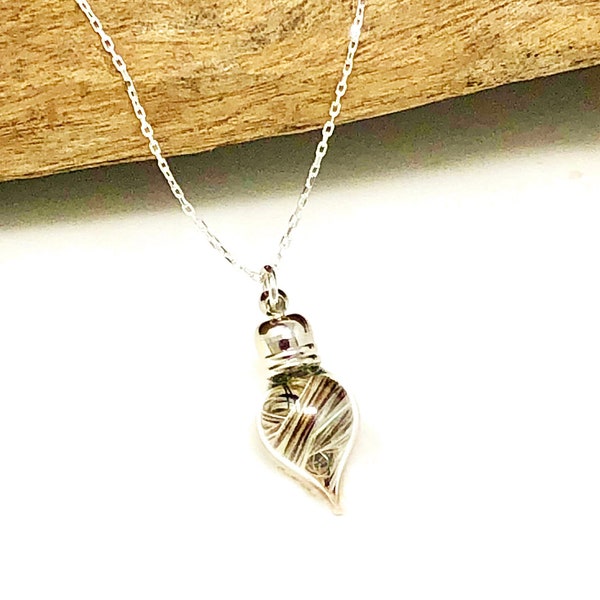 Custom Horsehair Necklace with Sterling Tear Drop Glass Pendant, Custom Horsehair Necklace, Horse Memorial, Equestrian Gift