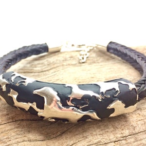 Horsehair Bracelet with Midnight Running Horses, Custom Horsehair Bracelet