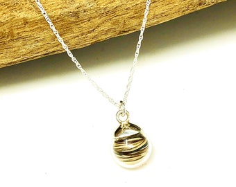 Custom Horsehair Necklace, Sterling Silver Glass Pendant, Equestrian Memorial