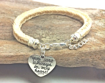 Custom Horsehair Bracelet with Silver Heart Charm